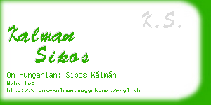 kalman sipos business card
