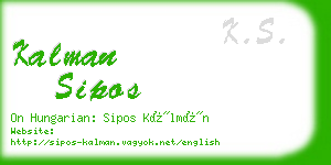 kalman sipos business card